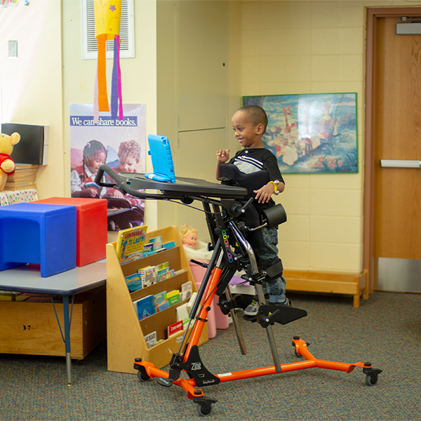 Children with one of the RMS EasyStand, good for bone density